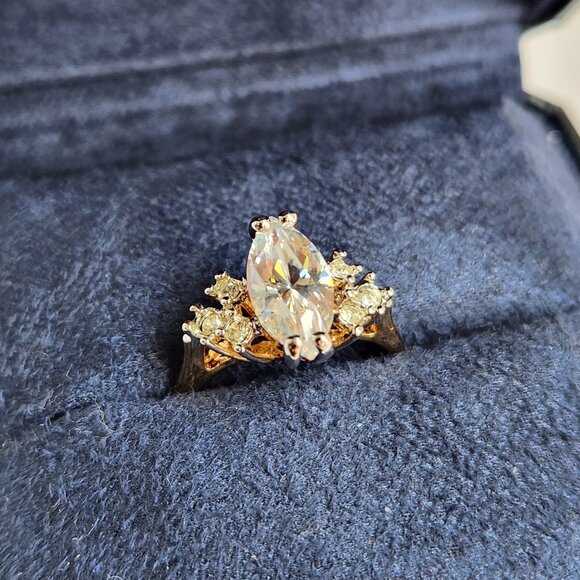 VTG NIB 18K Marquise Cut CZ GF Ring size 7 - Picture 13 of 14